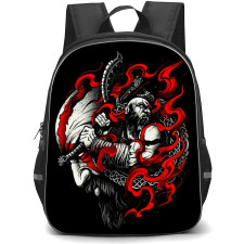 God of War Ragnarok Kratos Backpack StudentPack - Kratos Attacking Black Background