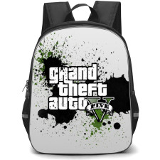 Grand Theft Auto Backpack StudentPack - Grand Theft Auto Five Logo On Ink Splash Background