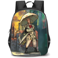 Gachiakuta Enjin Backpack StudentPack - Gachiakuta Enjin Holding Umbrella Painting Poster