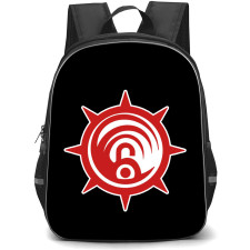 Gachiakuta Enjin Backpack StudentPack - Gachiakuta Enjin Logo On Black Background