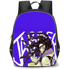 Gachiakuta Jabber Wonger Backpack StudentPack - Gachiakuta Jabber Wonger Showing Middle Finger Illustration Art Blue Background