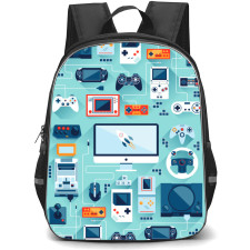 Gamer Backpack StudentPack - Controller Pattern Aqua Background