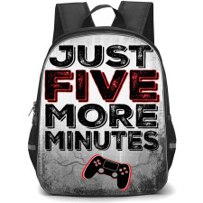 Gamer Backpack StudentPack - Just Five More Minutes Word Art