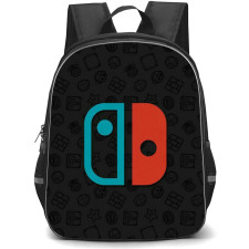 Gamer Backpack StudentPack - Switch Logo Mario Icons Background