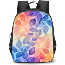 Girlish Backpack StudentPack - Girlish Blue Leaves Art