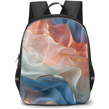 Girlish Backpack StudentPack - Girlish Dress Fabric With Gold Trim