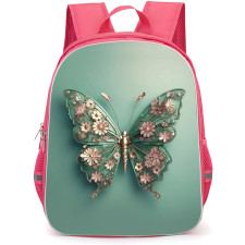 Girlish Backpack StudentPack - Girlish Green luxury Butterfly
