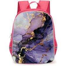 Girlish Backpack StudentPack - Girlish Purple Marble Realistic Gold