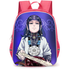 Golden Kamuy Asirpa Backpack School Bag StudentPack - Golden Kamuy Asirpa Portrait Art On Purple Background