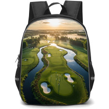 Golf Backpack School Bag StudentPack - Golf Aerial Golf Course Sunset Poster