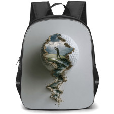 Golf Backpack School Bag StudentPack - Golf Artistic Golf Ball Landscape Poster
