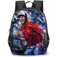 Golf Jon Rahm Backpack School Bag StudentPack - Jon Rahm Energetic Golf Celebration Paint Poster