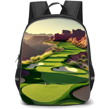 Golf Backpack School Bag StudentPack - Golf Luxury Green Landscape Poster