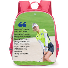 Golf Nelly Korda Backpack School Bag StudentPack - Nelly Korda Inspirational Quote Poster