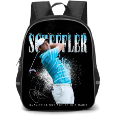 Golf Scottie Scheffler Backpack School Bag StudentPack - Scottie Scheffler Signature Swing On Dark Word Art Background