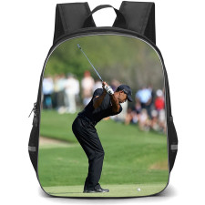 Golf Tiger Woods Backpack School Bag StudentPack - Tiger Woods Classic Black Outfit Swing Poster