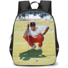 Golf Tiger Woods Backpack School Bag StudentPack - Tiger Woods Focused Tournament Moment Poster
