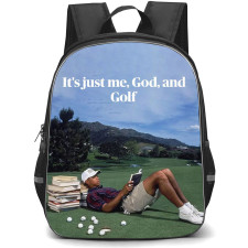 Golf Tiger Woods Backpack School Bag StudentPack - Tiger Woods It Is Just Me God And Golf Aesthetic Poster