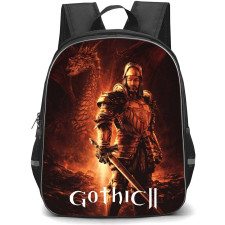 Gothic Backpack School Bag StudentPack - Gothic Dragon Knight Portrait Poster