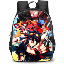 Gurren Lagann Backpack StudentPack - Characters Pointing Finger Robot Background