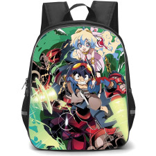 Gurren Lagann Simon Backpack StudentPack - Simon & Nia Teppelin Exploding Green Background