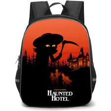 Haunted Hotel Backpack School Bag StudentPack - Shadow Holds Scythe In Forest Hotel Background
