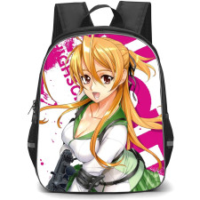 Highschool Of The Dead Rei Miyamoto Backpack School Bag StudentPack - Rei Miyamoto Holding Gun Smiling Splatter Portrait Poster