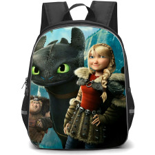 How To Train Your Dragon Backpack StudentPack - Astrid With Night Fury And Fishlegs Poster