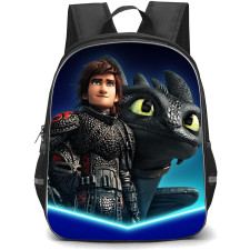 How To Train Your Dragon Backpack StudentPack - Hiccup And Toothless Standing On Blue Background