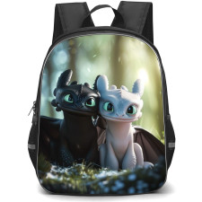 How To Train Your Dragon Backpack StudentPack - Light And Night Fury Together 3D Art Poster