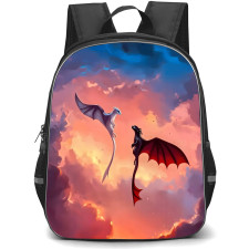 How To Train Your Dragon Backpack StudentPack - Toothless And Light Fury Illustration On Twilight Sky Background