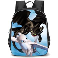 How To Train Your Dragon Backpack StudentPack - Toothless And Light Fury On Sky Background