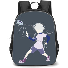 Hunter X Hunter Killua Zoldyck Backpack StudentPack - Hunter X Hunter Killua Zoldyck Attack Mode Minimalist On Grey Background
