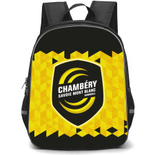 Chambery Savoie Mont Blanc Handball Backpack School Bag StudentPack - Logo Yellow And Black Abstract Background