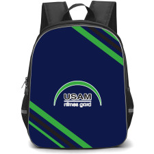 Union Sportive des Anciens du Mont Duplan Nimes Gard Backpack School Bag StudentPack - Large Logo With Stripe