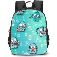 Hangyodon Sanrio Backpack StudentPack - Hangyodon Sanrio Ice Cream Illustration Art On White Background