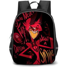 Hazbin Hotel Alastor Backpack StudentPack - Alastor You Are Never Fully Dressed Without A Smile Red Illustration Art