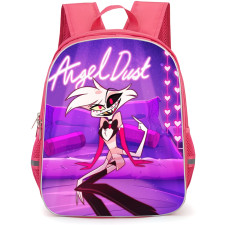 Hazbin Hotel Angel Dust Backpack StudentPack - Angel Dust Animated Character Pose On Purple Illustration