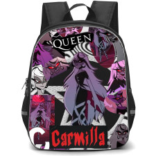 Hazbin Hotel Carmilla Carmine Backpack StudentPack - Carmilla Carmine Purple Illustration Art Collage Poster