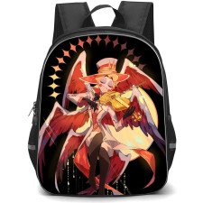 Hazbin Hotel Lucifer Morningstar Backpack StudentPack - Lucifer Morningstar Playing Violin Illustration Art On Black Background