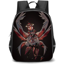 Hazbin Hotel Lucifer Morningstar Backpack StudentPack - Lucifer Morningstar With Wings On Black Background