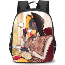 Hazbin Hotel Sir Pentious Backpack StudentPack - Sir Pentious Drinking Tea Illustration Art