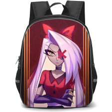 Hazbin Hotel Vaggie Backpack StudentPack - Vaggie Standing On Red Background Sticker