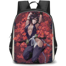 Hells Paradise Jigokuraku Yuzuriha Backpack StudentPack - Yuzuriha Laying On Red Flower Anime Art