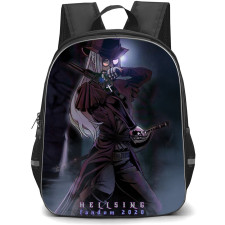 Hellsing Backpack StudentPack - Hellsing Evil Smiles Creepy Art Black And White Illustration Art Poster
