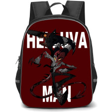 Helluva Boss Blitzo Backpack StudentPack - Blitzo Illustration Art On Dark Red Background