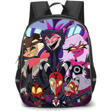 Helluva Boss Backpack StudentPack - Helluva Boss Royal Family Guard Dog Illustration Art On Purple Background