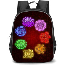 Helluva Boss Backpack StudentPack - Helluva Boss The Seven Deadly Logo On Red Graphic Art Background