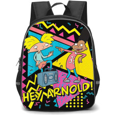 Hey Arnold Backpack StudentPack - Hey Arnold Party Coaster Art On Black Background