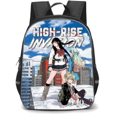 High Rise Invasion Backpack StudentPack - Yuri Honjo Mayuko Nise And Kuon Shinzaki On Roof Top Anime Art Poster